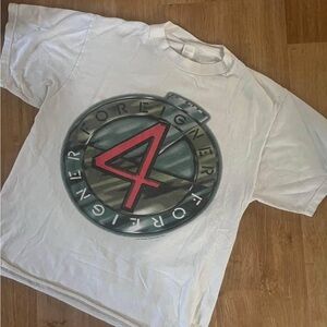 Vintage Foreigner 1996 Graphic White Band Tour Concert T-Shirt